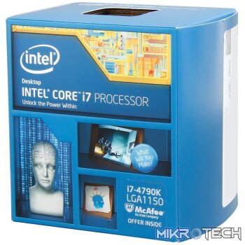 Intel i7-4790K 4 GHz Quad Core + Hyperthreading Unlocked 22nm Haswell (Devil's Canyon) Socket LGA1150 Desktop CPU
