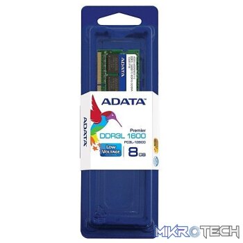 Adata 8GB 1600MHz DDR3 CL11 204 pin 1.35V / 1.5V Dual Voltage Notebook Memory