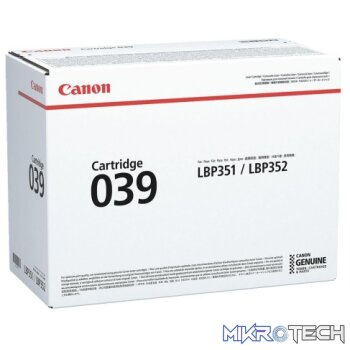 Canon 039 LBP351/LBP352 Black Original Laser Toner Cartridge
