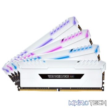 Corsair Vengeance RGB 32GB (4x8GB) DDR4-3000MHz CL15 1.35V 288-Pin White Desktop Memory