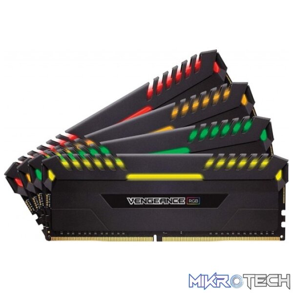 Corsair Vengeance RGB 32GB (4x8GB) DDR4-3333MHz CL16 1.35V 288-Pin Black Desktop Memory Corsair Vengeance RGB 32GB (4x8GB) DDR4-3333MHz CL16 1.35V 288-Pin Black Desktop Memory