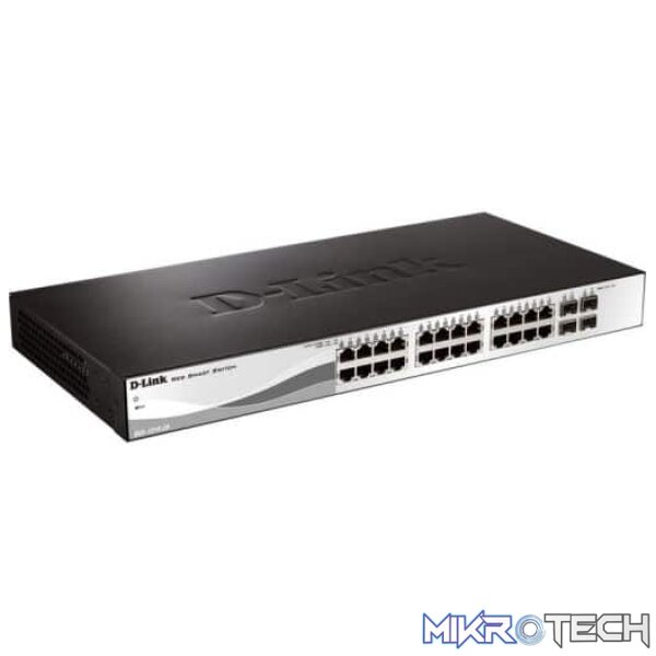 D-Link 28-Port Gigabit WebSmart Switch with 4 Gigabit SFP Ports D-Link 28-Port Gigabit WebSmart Switch with 4 Gigabit SFP Ports