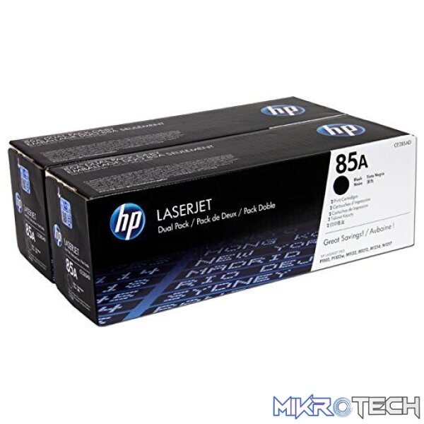 HP CE285AD Twin Pack Black Toner - for HP Laserjet P1102 Series HP CE285AD Twin Pack Black Toner - for HP Laserjet P1102 Series