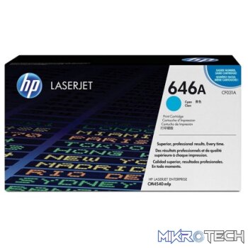 HP CF031A 646A Cyan Original LaserJet Toner Cartridge