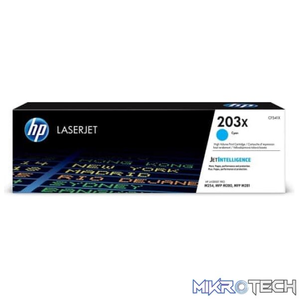 HP CF541X 203X High Yield Cyan Original LaserJet Toner Cartridge HP CF541X 203X High Yield Cyan Original LaserJet Toner Cartridge