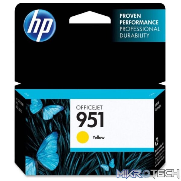HP CN052AE No.951 Yellow Ink, 700 Pages for HP Business Officejet Pro 8610, 8620 HP CN052AE No.951 Yellow Ink, 700 Pages for HP Business Officejet Pro 8610, 8620