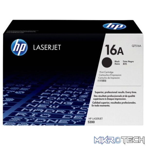 HP Q7516A 16A Black Original LaserJet Toner Cartridge HP Q7516A 16A Black Original LaserJet Toner Cartridge