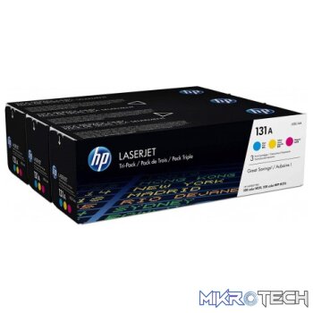 HP U0SL1AM 131A Cyan + Magenta + Yellow Original Laser 3-Pack Ink Cartridges