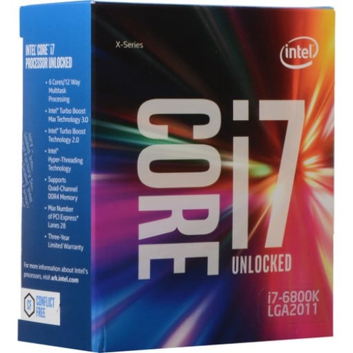 Intel i7-6800K LGA2011-v3 Socket 14nm 6 Core 3.4GHz Desktop CPU - Cooler Not Included