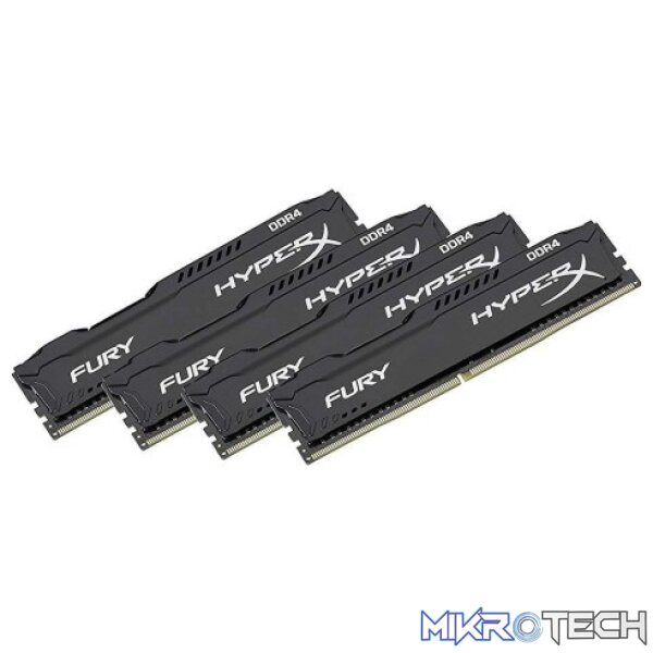 Kingston HyperX Fury 32GB (4x8GB) DDR4-2933MHz CL17 1.2V Black Desktop Memory Kingston HyperX Fury 32GB (4x8GB) DDR4-2933MHz CL17 1.2V Black Desktop Memory