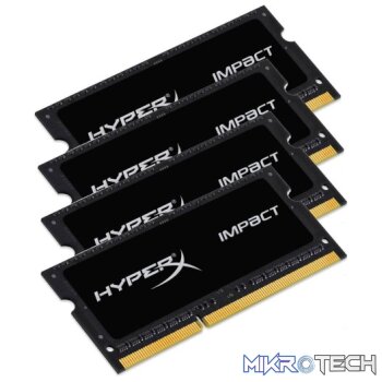 Kingston HyperX Impact 64GB (4x16GB) DDR4-2133MHz CL14 1.2V Black Notebook Memory