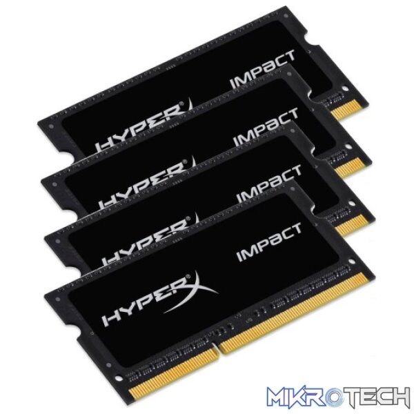 Kingston HyperX Impact 64GB (4x16GB) DDR4-2133MHz CL14 1.2V Black Notebook Memory Kingston HyperX Impact 64GB (4x16GB) DDR4-2133MHz CL14 1.2V Black Notebook Memory