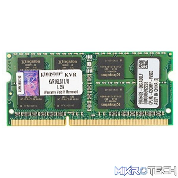 Kingston ValueRAM 8GB Kit (1 x 8GB) 1600MHz DDR3L CL11 204pin 1.35 Notebook Memory Kingston ValueRAM 8GB Kit (1 x 8GB) 1600MHz DDR3L CL11 204pin 1.35 Notebook Memory