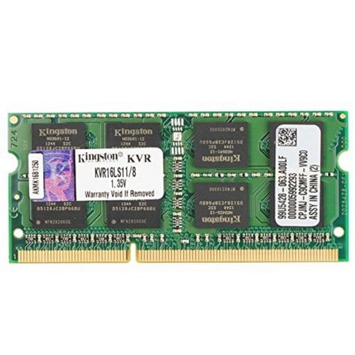 Kingston ValueRAM 8GB Kit (1 x 8GB) 1600MHz DDR3L CL11 204pin 1.35 Notebook Memory