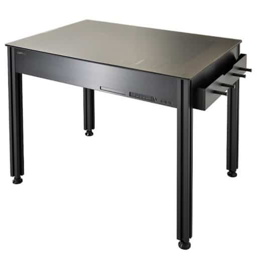 Lian-Li DK-Q2 All Black Aluminum + Tempered Glass Desktop Computer Desk
