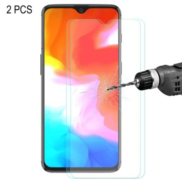 2 PCS ENKAY Hat-prince 0.26mm 9H  2.5D Curved Edge Tempered Glass Film for OnePlus 6T