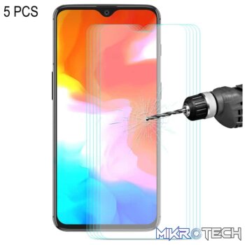 5 PCS ENKAY Hat-prince 0.26mm 9H  2.5D Curved Edge Tempered Glass Film for OnePlus 6T