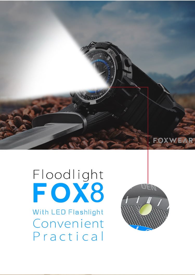 FOX8 Outdoor Sport Watch 720P WIFI 16G Car Bicycle Driving Recorder Compass Hiking Wrist Watch