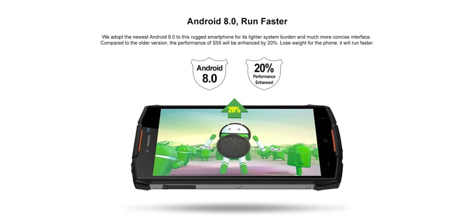 DOOGEE S55 5.5 inch IP68 Android 8.0 4GB RAM 64GB ROM MTK6750T Octa Core 4G Smartphone