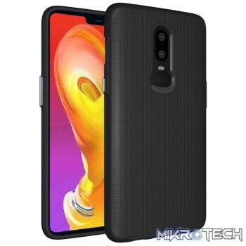 Anti-slip Armor Texture TPU + PC Case for OnePlus 6 (Black)