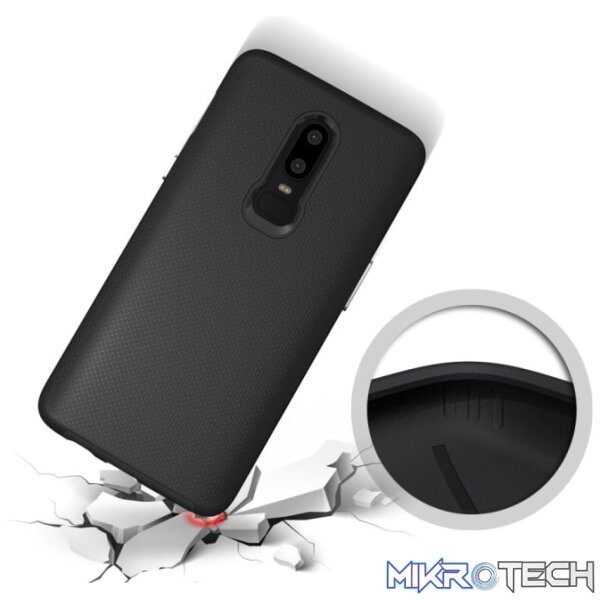 Anti-slip Armor Texture TPU + PC Case for OnePlus 6 (Black) - Image 7