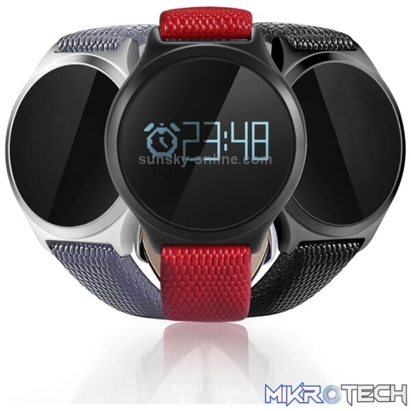 M7 0.96 inch OLED Screen Bluetooth 4.0 Smart Bracelet Watch Phone with Blood Pressure / Heart Rate / Sleep Monitor & Pedometer & Arrhythmia Alarm & Call Message SYNC Reminder & Lift Hand to Brighten Screen Function, Crocodile Texture Leather Band(Black)