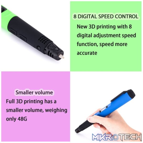 F10 Gen 3rd 3D Printing Pen with LCD Display(Green) - Image 10