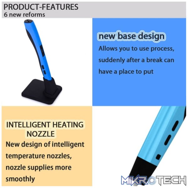 F20 Gen 4th 3D Printing Pen with LCD Display(Blue) - Image 10