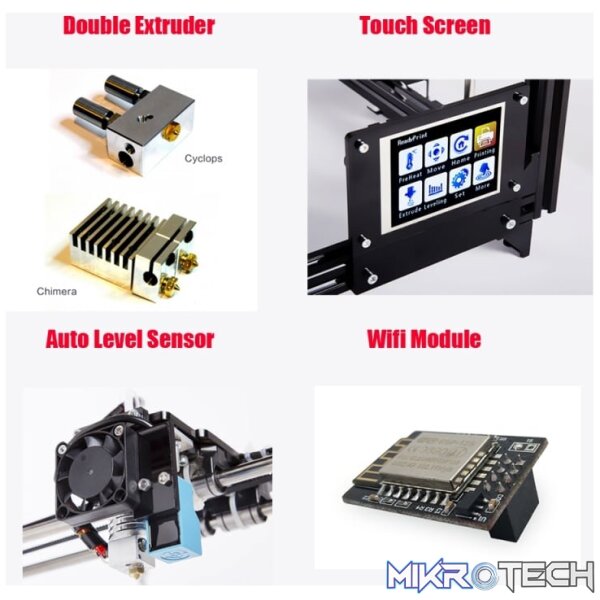 FLSUN_F3 DIY Kit Touch Screen Dual Nozzle Auto Leveling Cube Full Metal Square Large Printing Size Desktop 3D Printer with Heated Bed Precision - Image 8