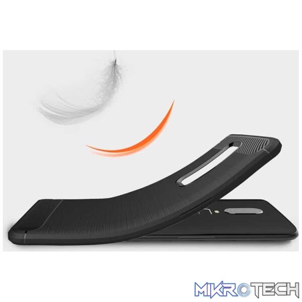 For OnePlus 6 Brushed Texture Carbon Fiber Shockproof TPU Protective Back Case(Black) - Image 7