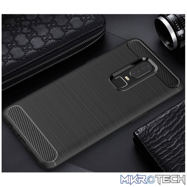 For OnePlus 6 Brushed Texture Carbon Fiber Shockproof TPU Protective Back Case(Black) - Image 8