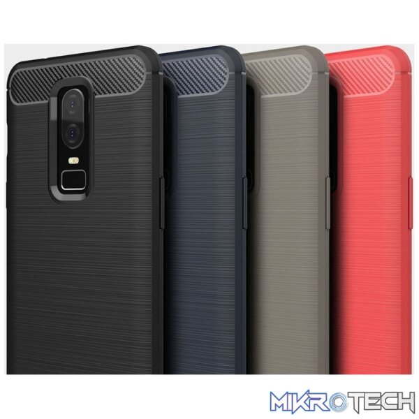 For OnePlus 6 Brushed Texture Carbon Fiber Shockproof TPU Protective Back Case(Black) - Image 9