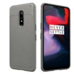 Lenuo Leshen Series Litchi Texture TPU Case for OnePlus 6(Grey)