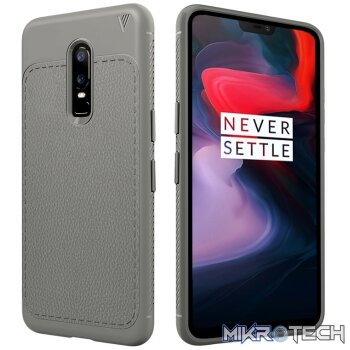 Lenuo Leshen Series Litchi Texture TPU Case for OnePlus 6(Grey)