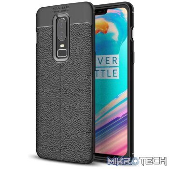 Litchi Texture TPU Case for OnePlus 6(Black)
