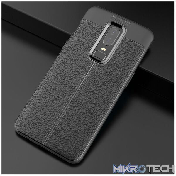 Litchi Texture TPU Case for OnePlus 6(Black) - Image 6