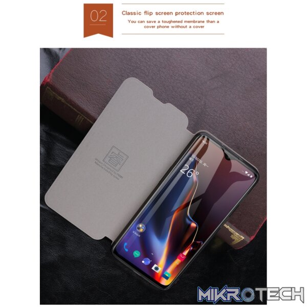 MOFI Crazy Horse Texture Horizontal Flip Shockproof Leather Case for OnePlus 6T with Holder (Black) - Image 5