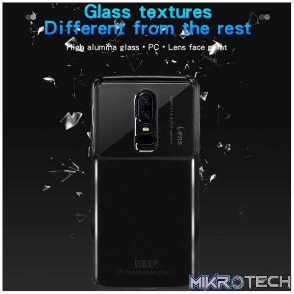 MOFI  Full Coverage PC + Lens + Back Camera Glass Protective Back Case for OnePlus 6 (Black) - Image 3