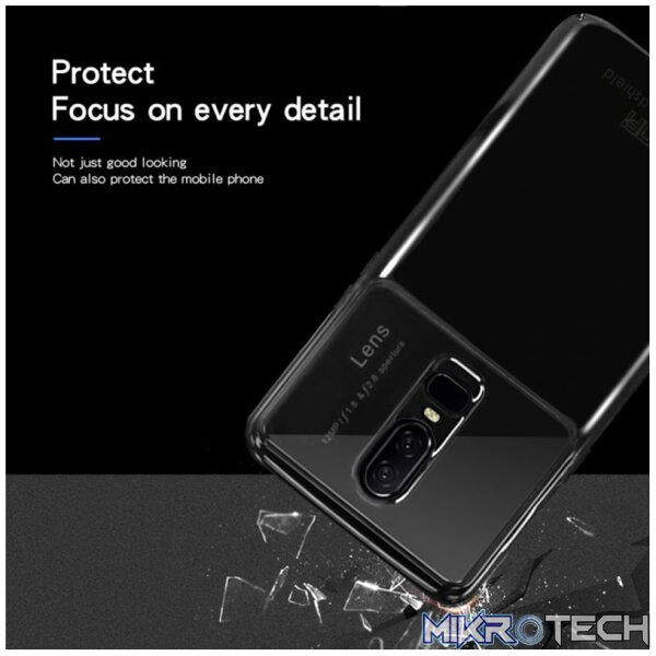 MOFI  Full Coverage PC + Lens + Back Camera Glass Protective Back Case for OnePlus 6 (Black) - Image 4