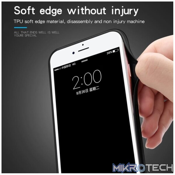 MOFI Shockproof TPU + PC + Cloth Pasted Case for One Plus 6T (Black) - Image 3