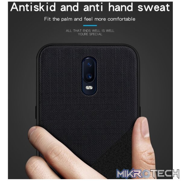 MOFI Shockproof TPU + PC + Cloth Pasted Case for One Plus 6T (Black) - Image 5