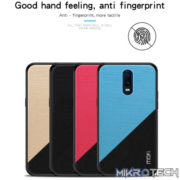 MOFI Shockproof TPU + PC + Cloth Pasted Case for One Plus 6T (Black) - Image 6