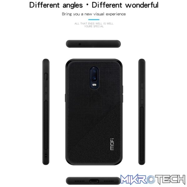 MOFI Shockproof TPU + PC + Cloth Pasted Case for One Plus 6T (Black) - Image 8
