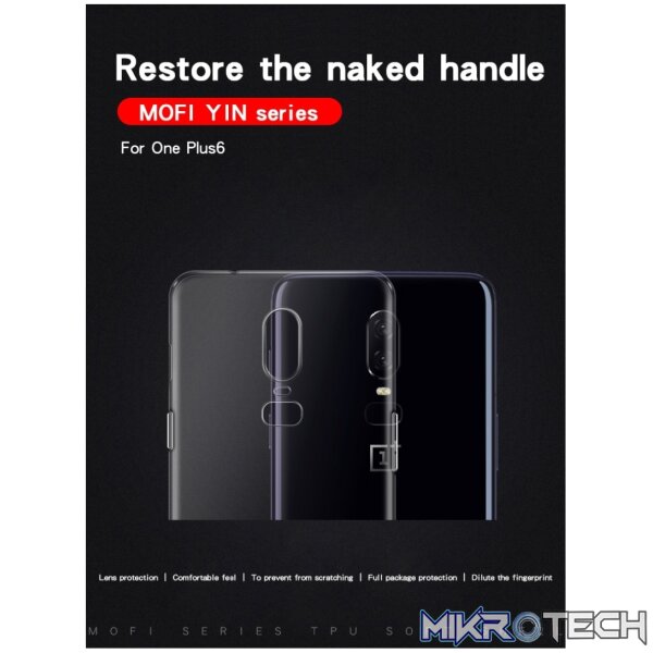 MOFI TPU Transparent Case for OnePlus 6(Black) - Image 2