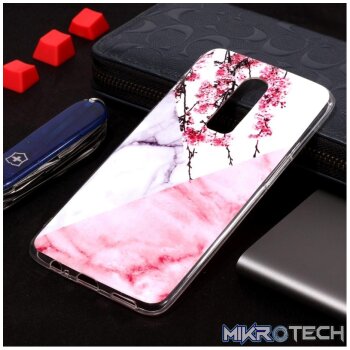 Marble Pattern Soft TPU Case For OnePlus 6 (Plum Blossom)