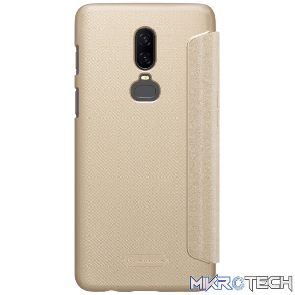 NILLKIN Frosted Texture Horizontal Flip Leather Case for OnePlus 6 (Gold) - Image 3