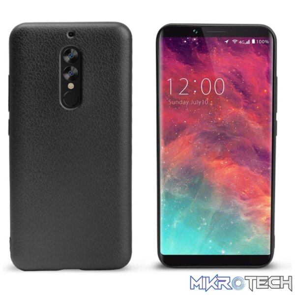 OCUBE for UMIDIGI S2 Litchi Texture Solid Color Metal Paint TPU Protective Back Cover(Black) - Image 2