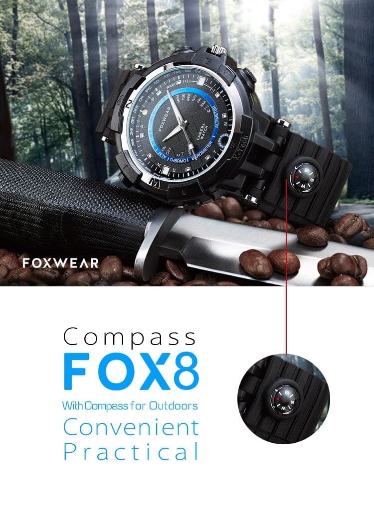 FOX8 Outdoor Sport Watch 720P WIFI 16G Car Bicycle Driving Recorder Compass Hiking Wrist Watch
