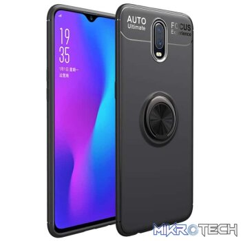 lenuo Shockproof TPU Case for One Plus 6T, with Invisible Holder (Black)