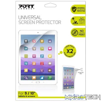 Port Connect Universal Screen Protector for 11" Tablets Twin Pack - Clear